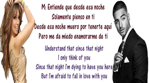 Thalía ft Maluma   Desde Esa Noche Lyrics English and ...
