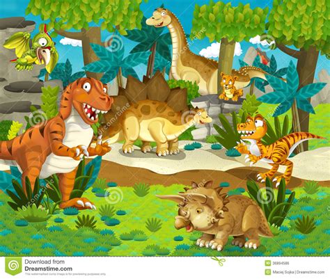 The Dinosaur Land   Illustration For The Children Royalty ...