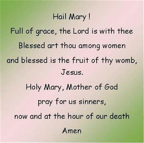 The Hail Mary prayer, The Rosary Prayer, Catholic Prayers
