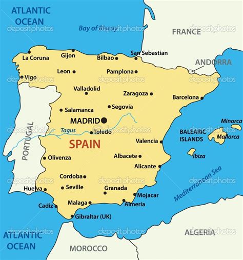 The map of Spain. La Herradura is located on the South ...