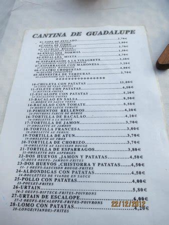 The Menu: fotografía de Cantina de Guadalupe, Hondarribia ...
