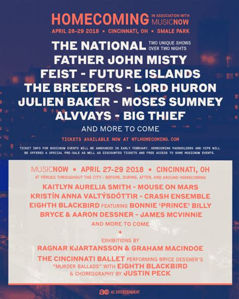The National s Homecoming Festival Lineup 2018