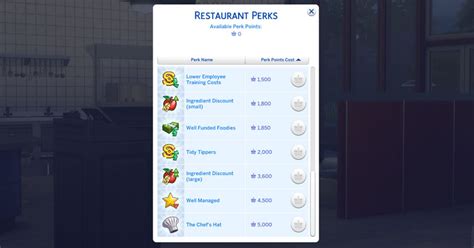 The Sims 4 Dine Out Perk Point Cheats   Sims Online