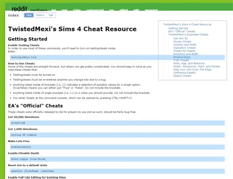 The Sims 4: TwistedMexi’s Sims 4 Cheat Resource | SimsVIP