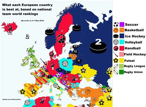 The sport that each European country is best at, according ...