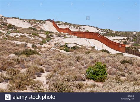 The US Mexico Border Fence In San Diego County; Campo ...