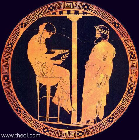 Themis & Aegeus   Ancient Greek Vase Painting