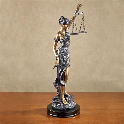 Themis Light Bronze Blind Justice Tabletop Statue