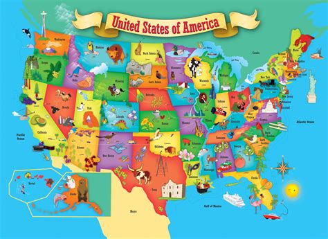 This USA Map 60 piece kids puzzle by Masterpieces is an ...