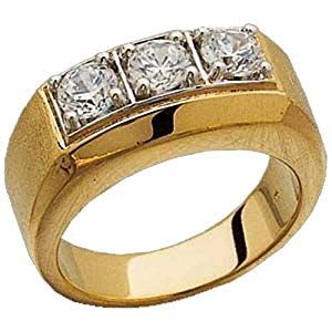 Three Stone Men s Diamond Ring|Amazon.com