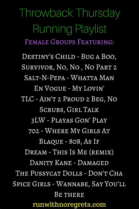 Throwback Thursday Running Playlist: Female Groups | Run ...
