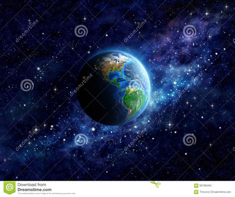 Tierra Del Planeta En Espacio Exterior Foto de archivo ...
