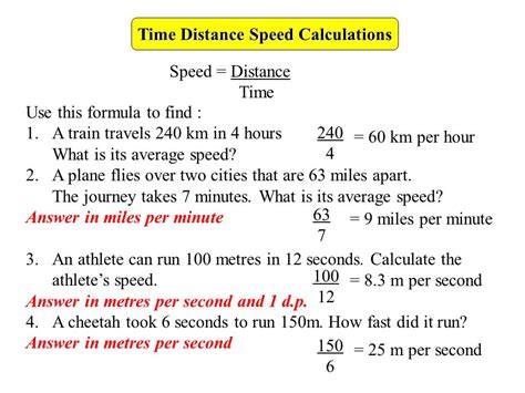 Time Distance Speed Calculations   ppt video online download