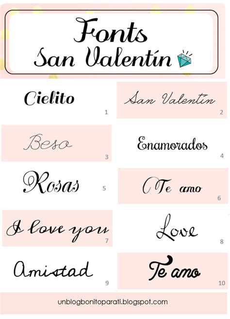 Tipos de letras para San Valentín   Mi diamante azul