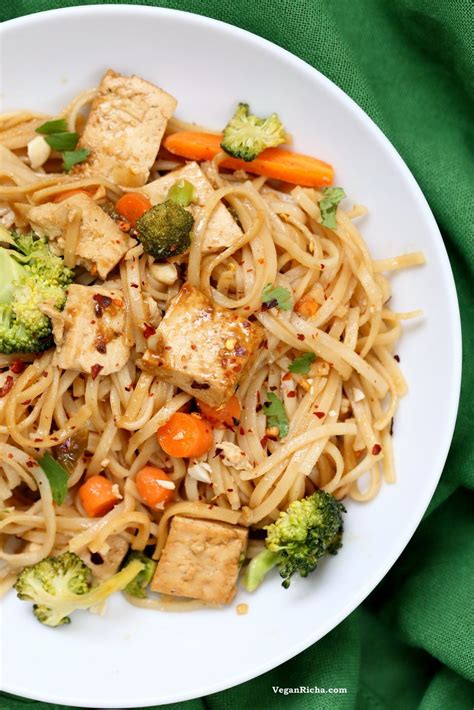 Tofu and Brown Rice Noodles in Hoisin Sauce   Vegan Richa