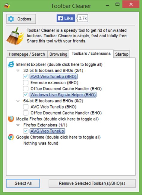 Toolbar Cleaner: Remove Unwanted Web Browser Toolbars