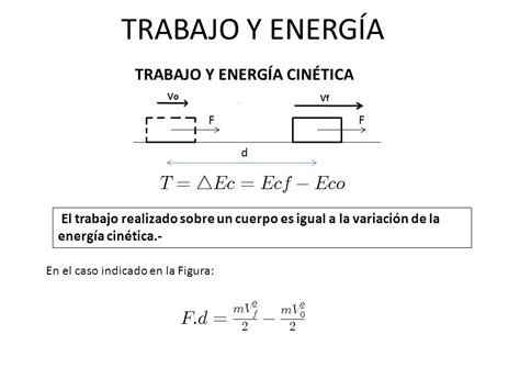 TRABAJO Y ENERGÍA T = F.d  J = N.m  T = F.d.cos a  J = N.m ...