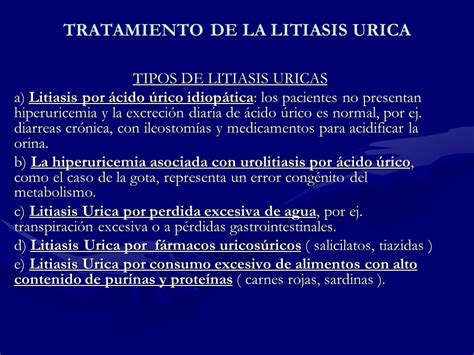 TRATAMIENTO DE LA LITIASIS URICA   ppt descargar