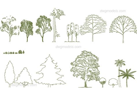 Trees 3 DWG, free CAD Blocks download