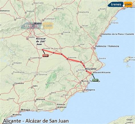 Trenes Alicante Alcázar de San Juan baratos, billetes ...
