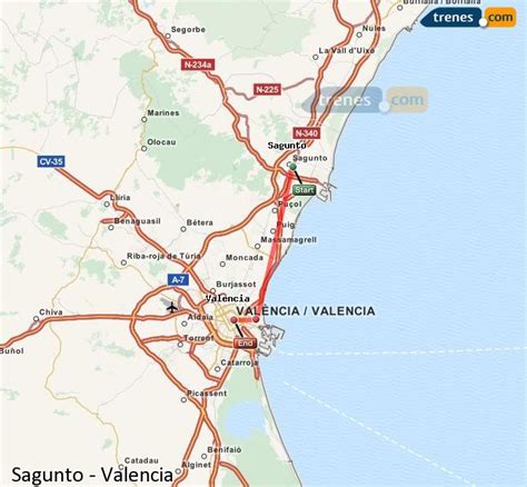 Trenes Sagunto Valencia baratos, billetes desde 2,20 ...