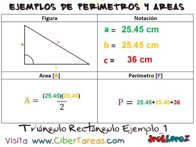 Triángulo Rectángulo – Ejemplos de Áreas y Perímetros ...