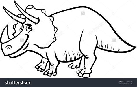 Triceratops clipart dinosaur outline   Pencil and in color ...