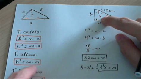 Trigonometria: Teorema del cateto y de la altura; y ...