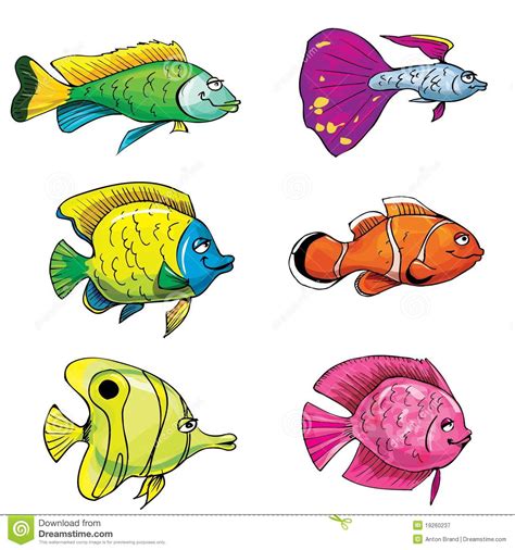 Tropical Fish clipart simple cartoon   Pencil and in color ...