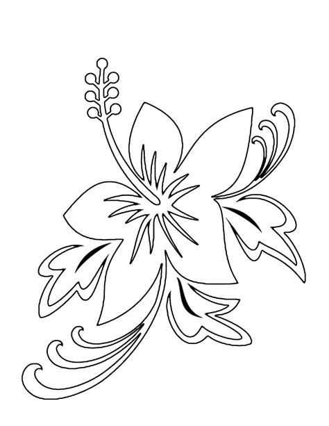 Tropical Flower Coloring Pages   Flower Coloring Page