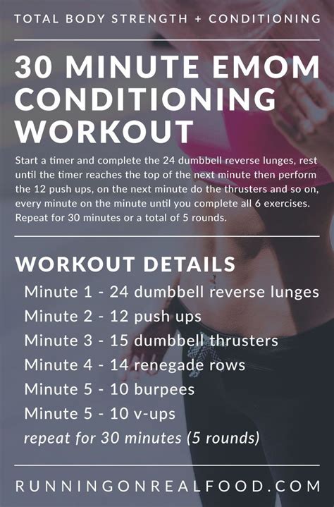 Try this Crossfit style, 30 Minute EMOM Conditioning ...