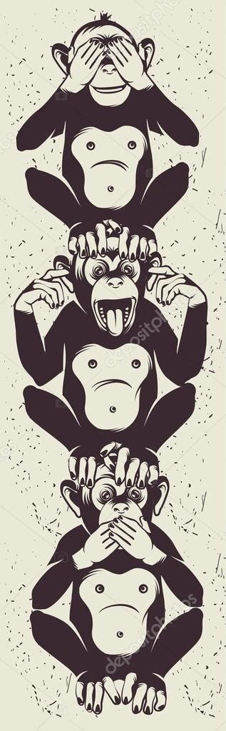 Tři moudré opice — Stock Vektor © Moloko88 #62620753