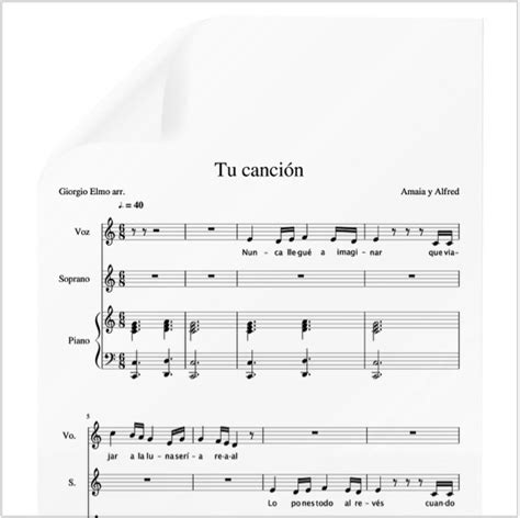 Tu canción – Amaia y Alfred. Final OT  PDF Partitura piano ...