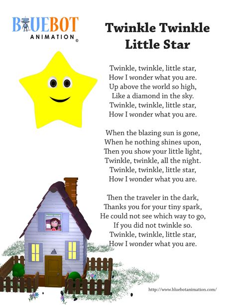 Twinkle Twinkle Little star nursery rhyme lyrics Free ...