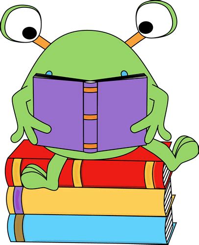 Two Eyed Monster Reading a Book Clip Art   Two Eyed ...