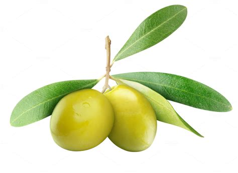 Two green olives with leaves ~ Food & Drink Photos on ...