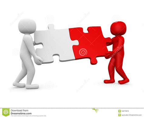 Two Person Matching Puzzle Pieces Stock Illustration ...