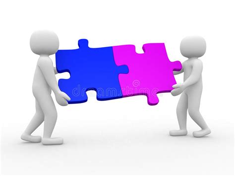 Two Person Matching Puzzle Pieces Stock Illustration ...