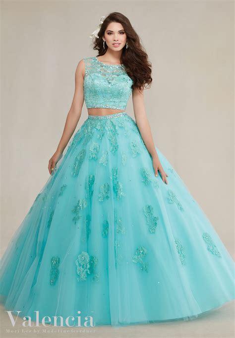 Two Piece Tulle with Lace Quinceanera Dress | Style 89088 ...