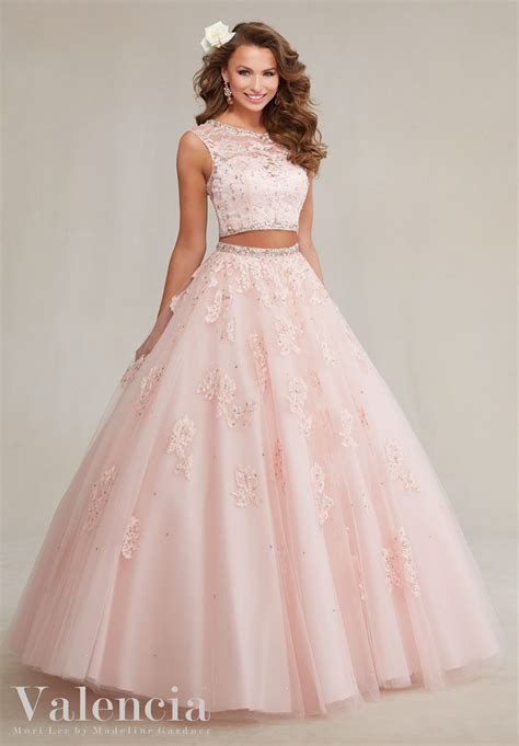 Two Piece Tulle with Lace Quinceanera Dress | Style 89088 ...
