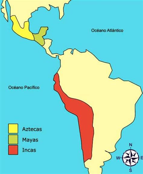 Ubicación de los mayas, aztecas e incas en el mapa de ...
