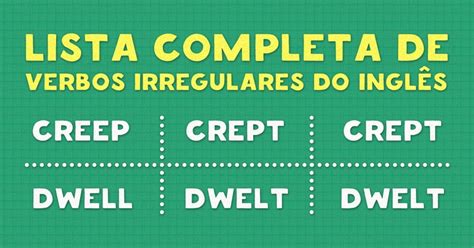 Uma lista completa de verbos irregulares em inglês