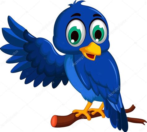 Un personaje de dibujos animados del pájaro azul — Archivo ...