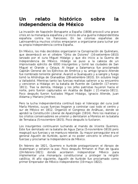 Un Relato Histórico Sobre La Independencia de México