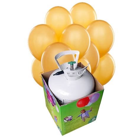 Una bombona de helio con 30 globos de látex color oro, de ...