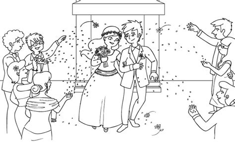 Una bonita boda: dibujos para colorear e imprimir