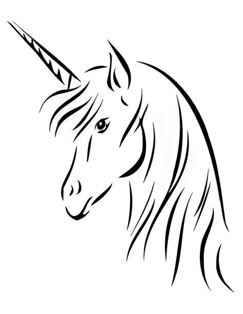 Unicorn Coloring Page | Close Up Of Unicorn s Head