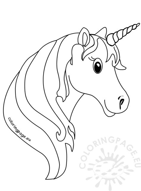Unicorn face coloring Pages for kids | Coloring Page