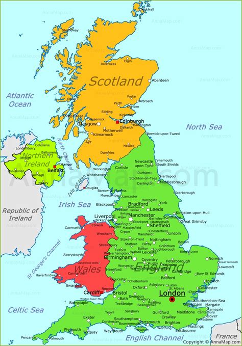United Kingdom Map | UK political map   AnnaMap.com