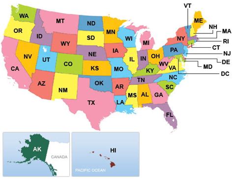 United States: List of State Abbreviations and Capitals